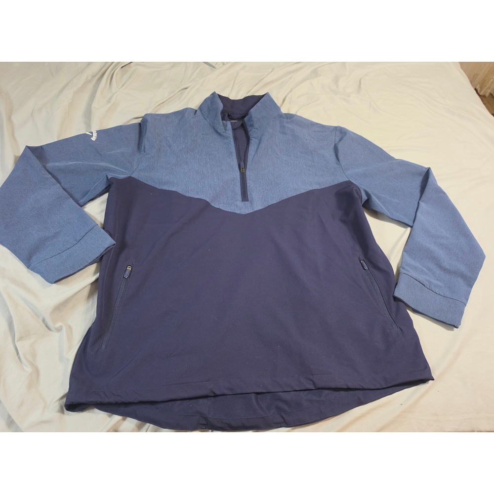 Callaway Weather Series Swing Tech Mens XL Quarter Zip Golf Pullover Blue Navy